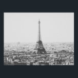 Black and White Eiffel Tower Paris Photography ポスター<br><div class="desc">A retro,  vintage vibe photo of the Eiffel Tower in Paris,  France in Black and White.</div>