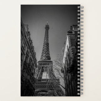black and white eiffel tower photo  ノートブック