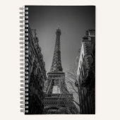 black and white eiffel tower photo  ノートブック (正面)