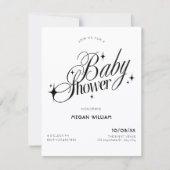 Black and white elegant baby shower 招待状 (正面)