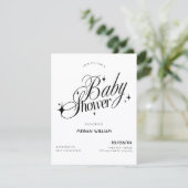 Black and white elegant baby shower 招待状 (スタンド正面)