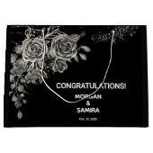 Black and white elegant boho wedding  ラージペーパーバッグ (正面)