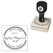 Black and White Elegant Circle Logo Rubber Stamp ラバースタンプ (押印)