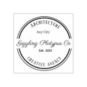 Black and White Elegant Circle Logo Rubber Stamp ラバースタンプ (インプリント)