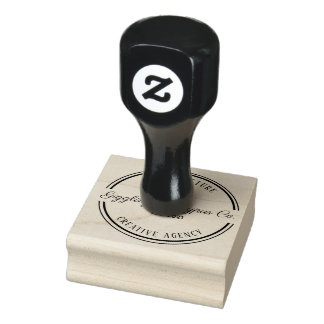Black and White Elegant Circle Logo Rubber Stamp ラバースタンプ