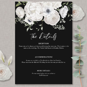 Black and White Elegant Floral Bouquet Modern エンクロージャーカード