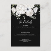 Black and White Elegant Floral Bouquet Modern エンクロージャーカード (正面)