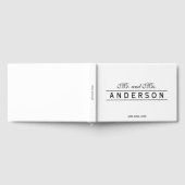 Black and White Elegant Lines Mr and Mrs Wedding ゲストブック (全面)