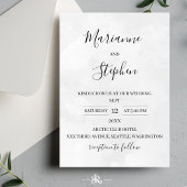 Black and White Elegant Minimalist Invitation 招待状