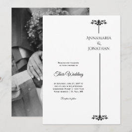 Black and White Elegant Minimalist Photo Wedding | 招待状