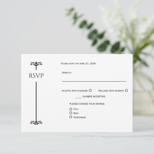 Black and White Elegant Minimalist RSVP | (スタンド正面)