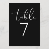 Black And White Elegant Modern Script Table Number 招待状 (裏面)