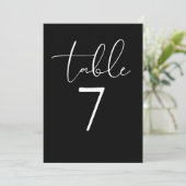 Black And White Elegant Modern Script Table Number 招待状 (スタンド正面)