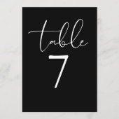 Black And White Elegant Modern Script Table Number 招待状 (正面)