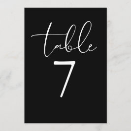 Black And White Elegant Modern Script Table Number 招待状
