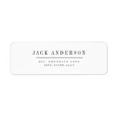  Black and white elegant return address label ラベル (正面)