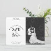 Black and White Elegant Save the Date Card セーブザデート (スタンド正面)