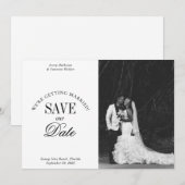 Black and White Elegant Save the Date Card セーブザデート (正面/裏面)