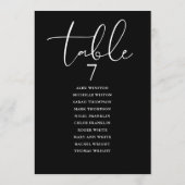 Black And White Elegant Seating Plan Table Number 招待状 (裏面)