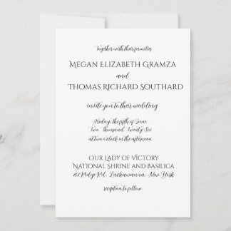 Black and White Elegant Simplicity Wedding Invite 招待状