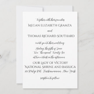 Black and White Elegant Simplicity Wedding Invite 招待状