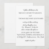 Black and White Elegant Simplicity Wedding Invite 招待状 (正面/裏面)