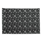 Black And White Elegant Winter Snowflake Pattern 枕カバー (裏面-右)