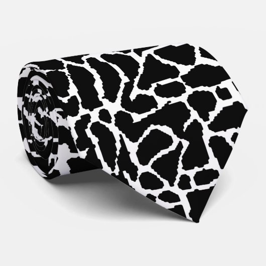 Black and White Elephant Print ネクタイ (ロール)