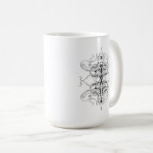 Black and White Empire Tribal Design コーヒーマグカップ (正面右)