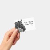 Black and White Equestrian Horse ID バッジ (手持ち)