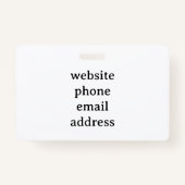 Black and White Equestrian Horse ID バッジ (裏面)