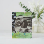 Black and White Face With Polka Dots Letters ポストカード (スタンド正面)