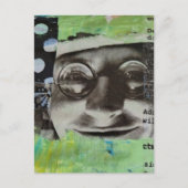 Black and White Face With Polka Dots Letters ポストカード (正面)