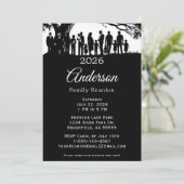 Black and White Family Reunion Simple Modern Tree  招待状 (スタンド正面)