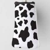 Black and white Faux Cowhide  ゴルフヘッドカバー (回転90)