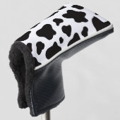 Black and white Faux Cowhide  ゴルフヘッドカバー (3/4 正面)