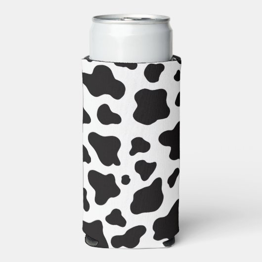 Black and white Faux Cowhide スリム缶クーラー (Seltzer正面)