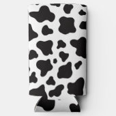 Black and white Faux Cowhide スリム缶クーラー (裏面)