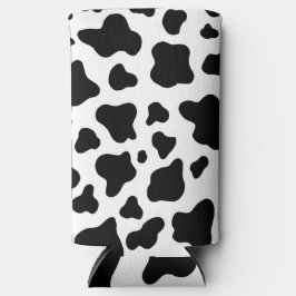 Black and white Faux Cowhide  スリム缶クーラー