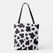 Black and white Faux Cowhide  トートバッグ (裏面)