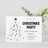 Black and White Festive Tree Christmas Party 招待状 (スタンド正面)