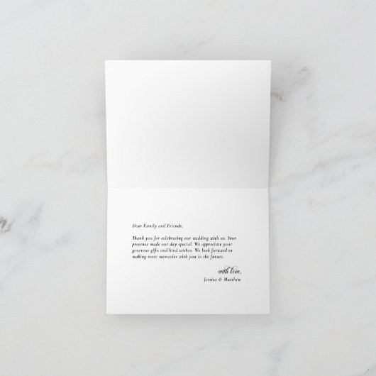 Black and White Floral  サンキューカード (内部)