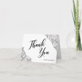 Black and White Floral  サンキューカード (正面)