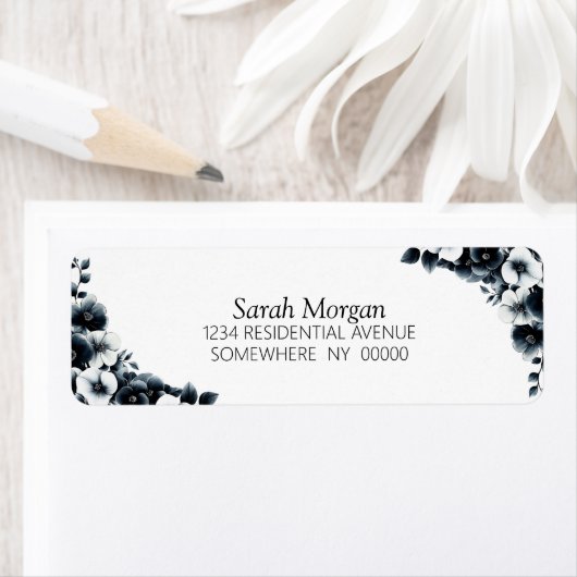 Black and White Floral ラベル (インサイチュ)