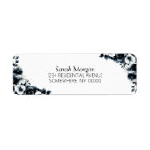 Black and White Floral ラベル (正面)