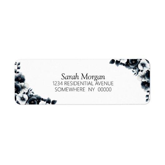 Black and White Floral ラベル (正面)