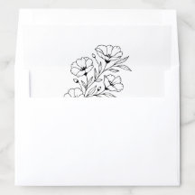 Black and White Floral A7 Envelope Liner