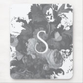 Black and White Floral Artistic Personalized Gift マウスパッド (正面)
