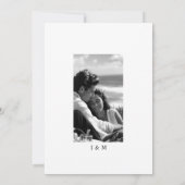 Black and White Floral Calligraphy Script w Photo セーブザデート (裏面)