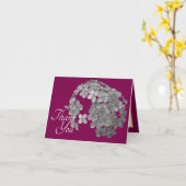 Black and White Floral Cluster Bouquet Thank You カード (黄色い花)